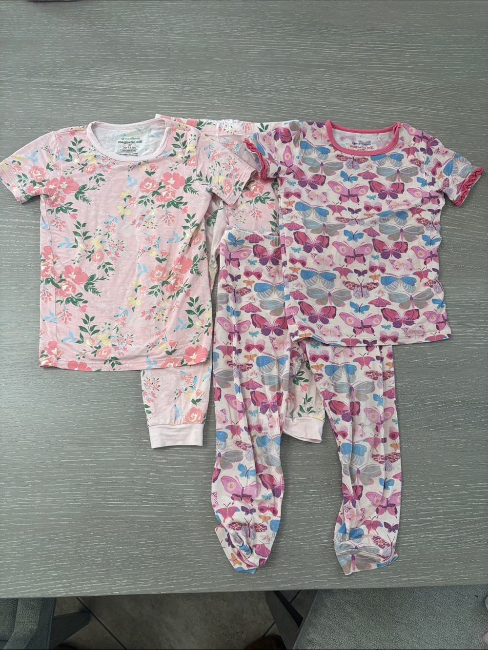 Magnetic Me Pink Floral & Butterfly Pajama Set - 2 pairs 3T